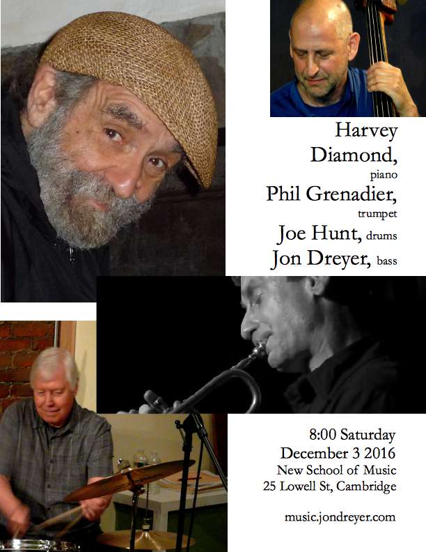 Harvey Diamond Quartet Poster, December 3 2016
